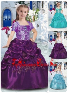 Classical Spaghetti Straps Little Girl Pageant Mini Quinceanera Dresses with Beading and Bubles