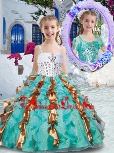 Gorgeous Spaghetti Straps Little Girl Mini Quinceanera Dresses with Beading and Ruffles