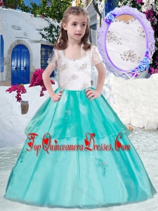 Gorgeous Straps Little Girl Mini Quinceanera Dresses with Appliques and Beading