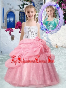 Perfect Spaghetti Straps Little Girl Mini Quinceanera Dresses with Beading and Bubles