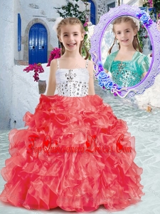 Perfect Spaghetti Straps Little Girl Mini Quinceanera Dresses with Beading and Ruffles