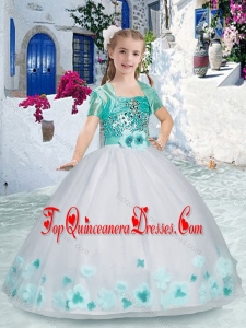 Romantic Spaghetti Straps Little Girl Mini Quinceanera Dresses with Sashes and Beading