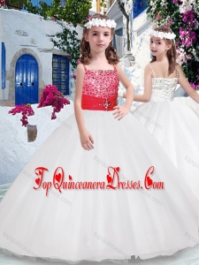 Wonderful Ball Gown Spaghetti Straps Flower Girl Mini Quinceanera Dresses with Beading