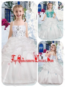 Best Spaghetti Straps New Arrival Kid Pageant Dresses with Beading and Bubles
