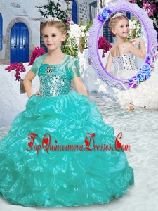 Best Spaghetti Straps New Arrival Kid Pageant Dresses with Beading and Ruffles