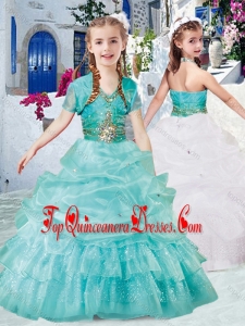 Classical Halter Top Little Girl Mini Quinceanera Dresses with Beading and Bubles