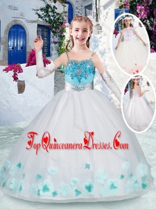 Classical White New Arrival Kid Pageant Dresses with Appliques and Beading