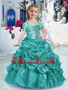 Lovely Spaghetti Straps New Arrival Kid Pageant Dresses with Beading and Bubles