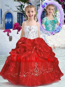 New Arrivals Spaghetti Straps Little Girl Mini Quinceanera Dresses with Beading and Bubles