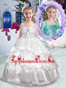 Pretty Spaghetti Straps Ball Gown Beading New Arrival Kid Pageant Dresses