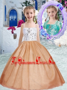 Pretty Spaghetti Straps New Arrival Kid Pageant Dresses with Beading