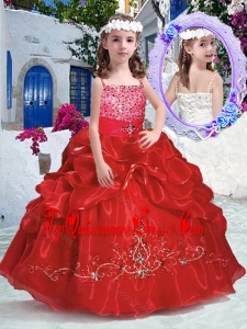 Top Selling Spaghetti Straps Little Girl Mini Quinceanera Dresses with Beading and Bubles