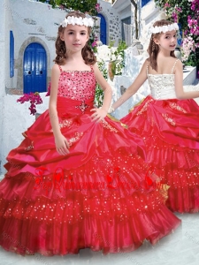 Classical Ball Gown New Arrival Kid Pageant Dresses with Ruffled Layers and Beading