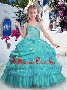 Gorgeous Straps New Arrival Kid Pageant Dresses with Ruffled Layers and Beading
