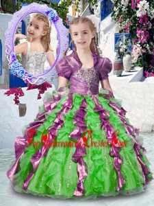 Most Popular Straps New Arrival Kid Pageant Dresses with Beading and Ruffles