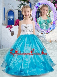Perfect Spaghetti Straps Ball Gown New Arrival Kid Pageant Dresses with Beading