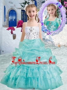 Romantic Spaghetti Straps New Arrival Kid Pageant Dresses with Beading and Bubles