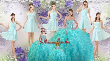 Perfect Beaded Aqua Blue Quinceanera Dresses and Light Blue Dama Dresses and Lovely Straps Mini Quinceanera Dresses 599.89