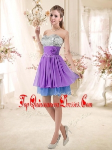 Gorgeous Sweetheart Short Sequins Dama Dresses in Multi Color