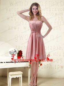 Sassy Sweetheart Ruched Dama Dresses in Chiffon with Waistband