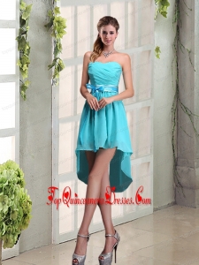 2015 Decent Sweetheart A Line Dama Dress with Ruching and Belt