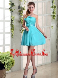 Perfect Ruching and Hand Made Flowers Dama Dress with Strapless