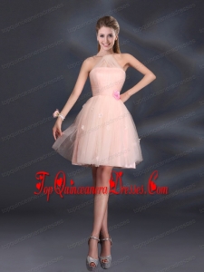 Tulle Appliques Mini Length 2015 Dama Dresses with Halter