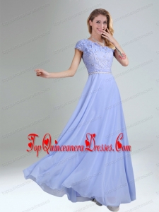 One Shoulder Belt Empire 2015 Appliques Dama Dress in Lavender