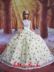 Elegant Handmade Gown With Sequins Made to Fit the Barbie Doll