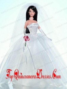 Embroidery Ball Gown Wedding Barbie Doll Dress