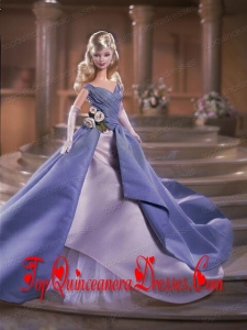 Hand Made Flowers Princess Colorful Barbie Doll Dress