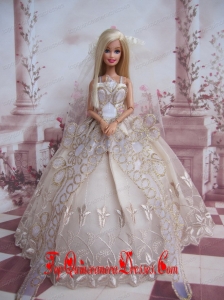 The Most Amazing Wedding Dress With Embroidery Made to Fit the Barbie Doll
