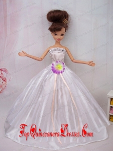 Hand Made Flower Ball Gown Barbie Doll Dress