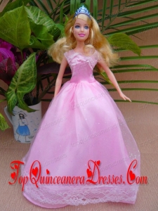 Sweet A-line and Floor-length For Party Barbie Doll Dress