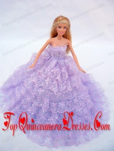 The Most Amazing Lilac Dress With Lace and Ruffles Made to Fit the Barbie Doll