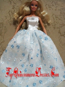 Embroidery Ball Gown Barbie Doll Dress