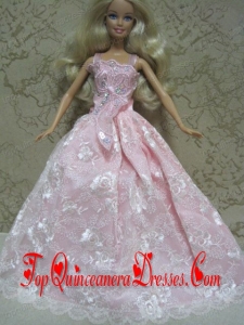 Embroidery Ball Gown Barbie Doll Dress