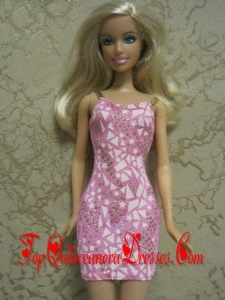 Perfect Printing Short Colorful Barbie Doll Dress