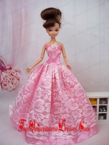 Popular Ball Gown Pink Barbie Doll Dress