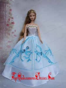 Pretty Ball Gown Taffeta and Organza Barbie Doll Dress