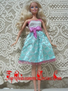 Fashion Princess Handmade Dress With Beading Knee-length Made to Fit the Barbie Doll