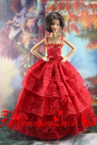 Amazing Red Lace Party Dress Made To Fit the Barbie Doll