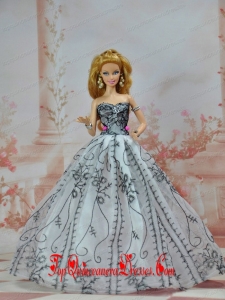 Grey Organza and Appliques Made To Fit the Barbie Doll