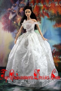 Lace White Off The Shoulder To Wedding Dress For Noble Barbie