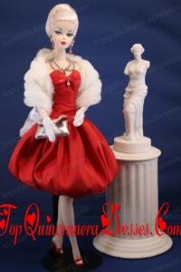 Lovely Red Party Dress With Knee-length For Barbie Doll