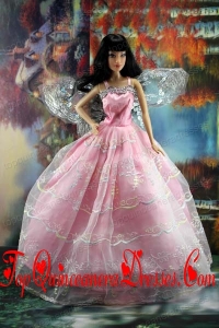 Pink Organza Ball Gown Made To Fit the Barbie Doll