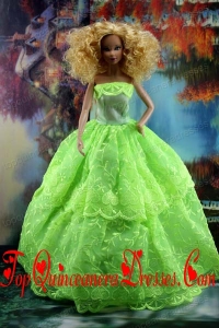 Spring Green and Lace For Amazing Barbie Doll Dress