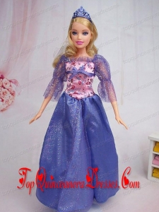 Elegant Blue Gown Sequin Made to Fit the Barbie Doll
