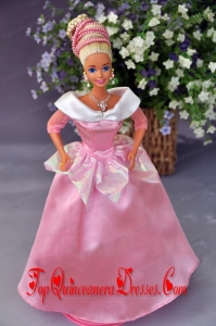 New Fashion Princess Pink Dress Gown For Barbie Doll