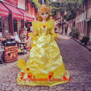 So Beautiful Yellow Appliques and Beading Made to Fit the Barbie Doll